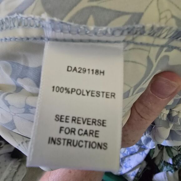 Aakaa Blue Floral Maxi Dress M Backless Halter Tie Flowy Boho Resort Romantic - Picture 10 of 10